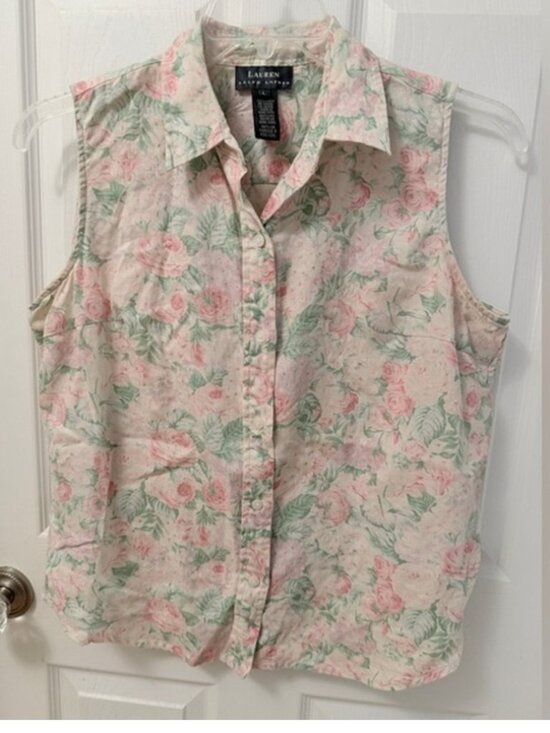 Tops - Floral Sleeveless Top Sz L